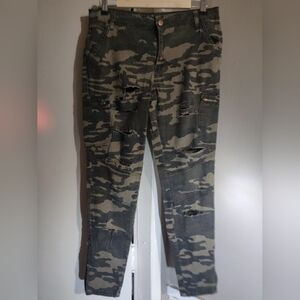 Forever 21 Camouflage Distressed Boyfriend Jeans